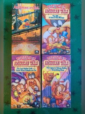 Lot of 4 An American Tail & Fievel's American Tails VHS 80s 90s Animated Films